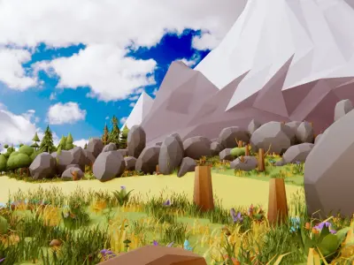 Stylized Nature pack by IGS Low-poly 3D model
