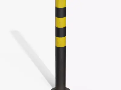 Bollard Post B Low-poly 3D model