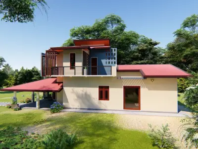 Modern residential building 3D model order