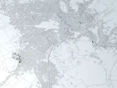 La Paz and El Alto Road Network and Streets 3D model
