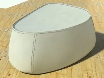 Fjord medium pouf stone White 3D model