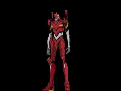 Evangelion 02 Low-poly 3D model