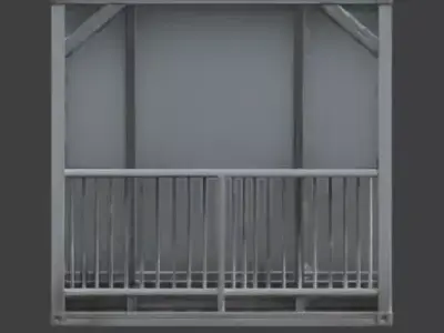 Urban Modular Balcony Enclosure 3D Model Low-poly 3D model