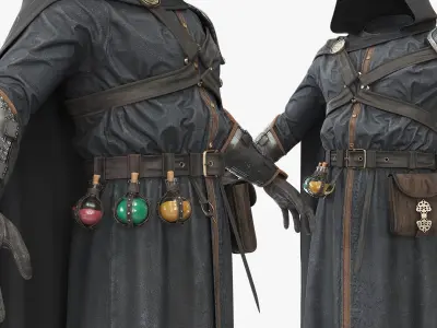  Fantasy Assassin Mage Outfit Full Body 