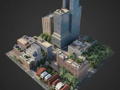 Realistic City District C10-R7 3D model