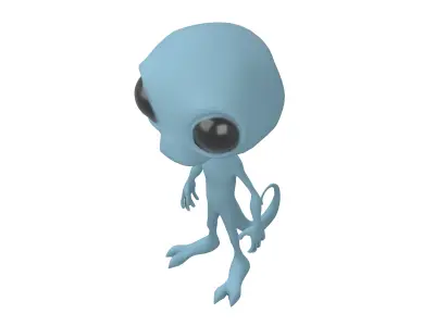 Cartoon Alien v2 003 Low-poly 3D model