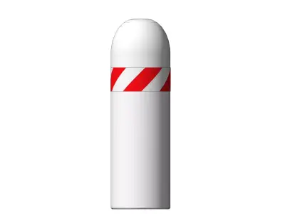 Concrete Bollard with Reflective Band D250 H800 Urban Safety Str 3D model