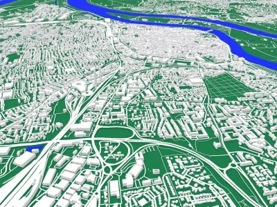 Cityscape Avignon France 3D model