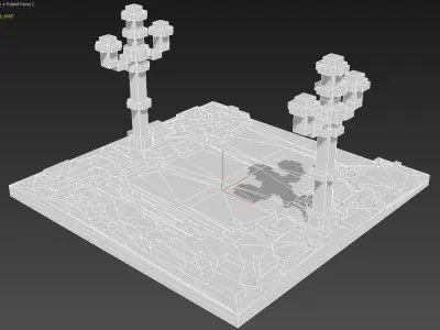 Xmas Road Voxel - 5 Low-poly 3D model