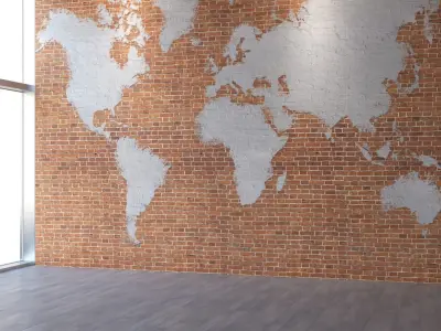 Brickwork world map 94 Texture