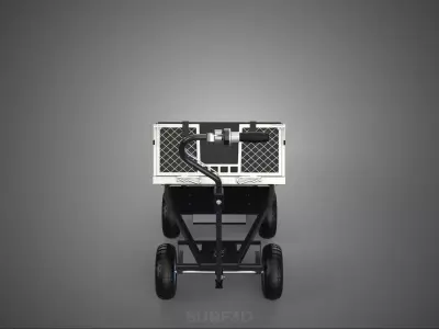 ELECTRIC POWERED UTILITY CART TROLLEY DUMPER TILTING BED WAGON 4 3D model