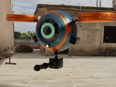 Sci fi  drone  Low-poly 3D model