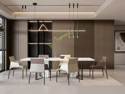 Dining room Dining interior Dining table 41 3D model