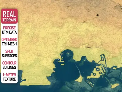 Doha - Topography Terrain Low-poly 3D model