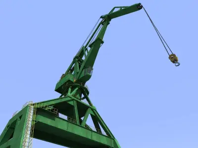 Crane for shipyard container terminal or port 3D model