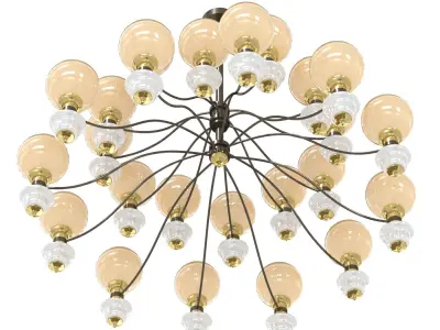 Large custom made beige chandelier  3D model