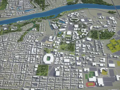 Tuscaloosa - 3D City Model Low-poly 3D model