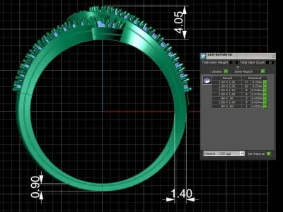 Diamond Ring for Women 3D print model 11