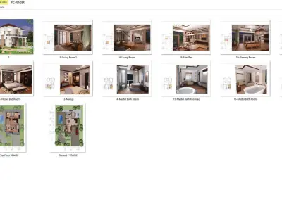 Villa C4 - 2d dwg pdf render - without 3d 3D model
