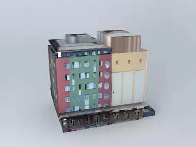 Former grain warehouse reconstructed Free 3D model