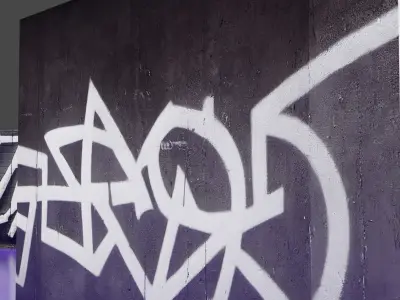 9 Walls with Graffiti paints as Textures Street Assets Low-poly 3D model