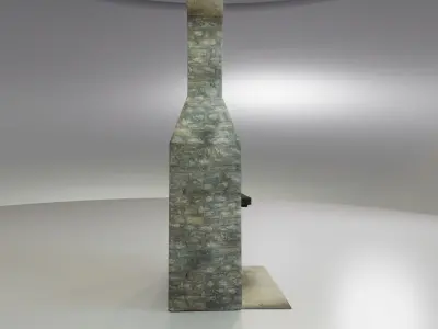 Rustic Stone Fireplace with Chimney Low-poly 3D model