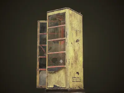 Phone Booth Low-poly 3D model