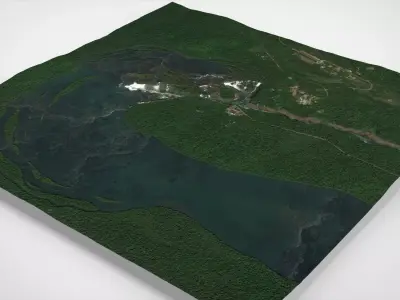 The Iguazu Falls Brazil and Argentina 3D model