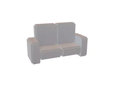 Voxel Sofa v1 001 Low-poly 3D model