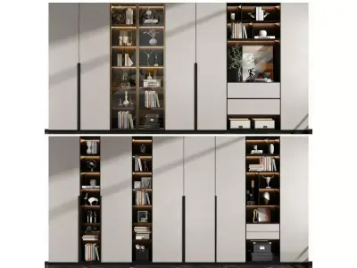 Modern Light Luxury Bookcase 3D model