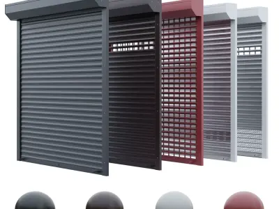 Garage roller shutter 3D model