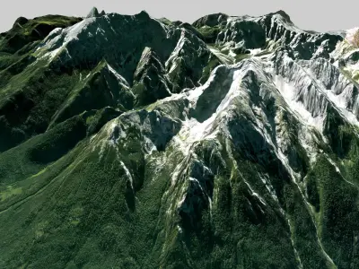 Mountain landscape Watzmann Germany 3D model
