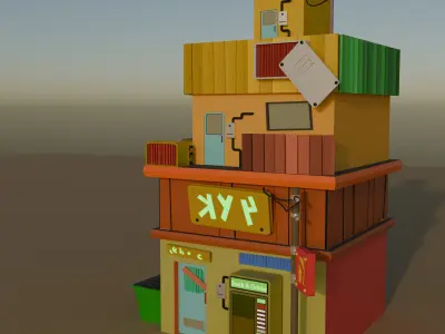 Low poly Store 01 Low-poly 3D model