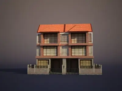 Apartment House 9 Low-poly 3D model