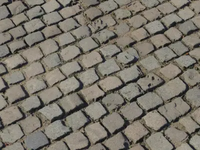 Granite Cobblestone Street With Sand  Texture