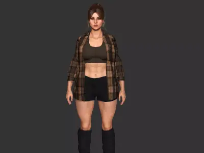AAA 3D REALISTIC CHARACTER - FEMALE SURVIVOR or MODERN EXPLORER Low-poly 3D model
