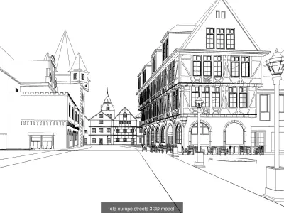Europe buildings and streets 3D Model Pack