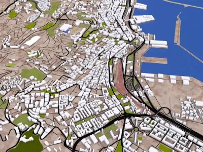 Algiers City Low-poly 3D model