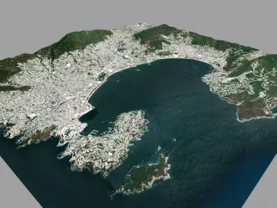 Cityscape Acapulco Mexico 3D model