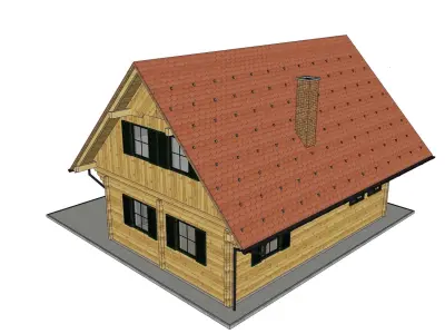 Wooden House 1  3D model