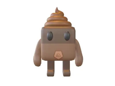 Cube Character 00005 PuPuMan Low-poly 3D model