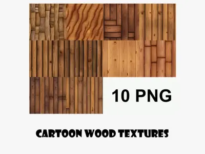 Cartoon Wood Textures Pack 33 - 10x PNG  Texture