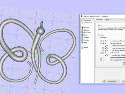 Butterfly pendant 3D print model 4