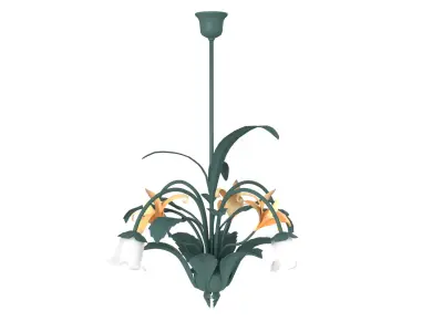 1980s Floral Ceiling Lamp 3D model