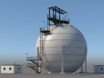 High Detail Refinery Modules 3D model