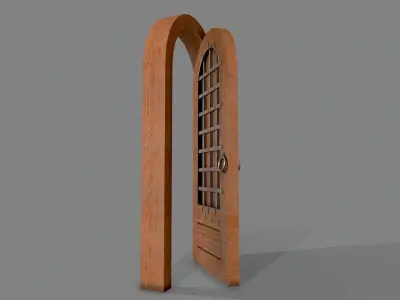 Medieval Door-2 Low-poly 3D model
