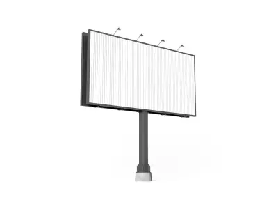 Rectangular Advertising Trivision Billboard - street sign banner 3D model