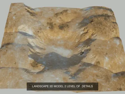 Collection Mars rock formation in desert 3D Model Pack