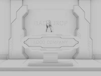 Futuristic Sci-Fi Event Photo Booth and Exhibition Stand 3D model
