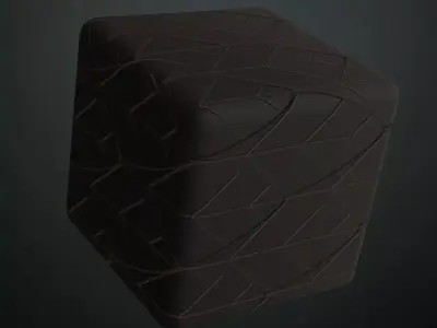 Modern Charcoal Leaf Pattern Leather PBR Seamless Texture